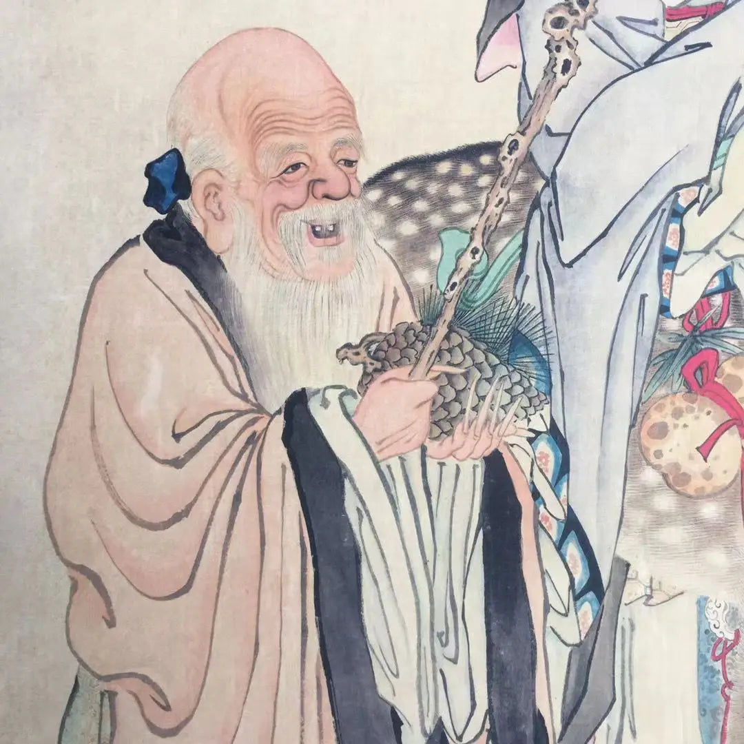 Vintage Chinese Scroll After Ding Yunpeng – Rice Paper Figure Painting
