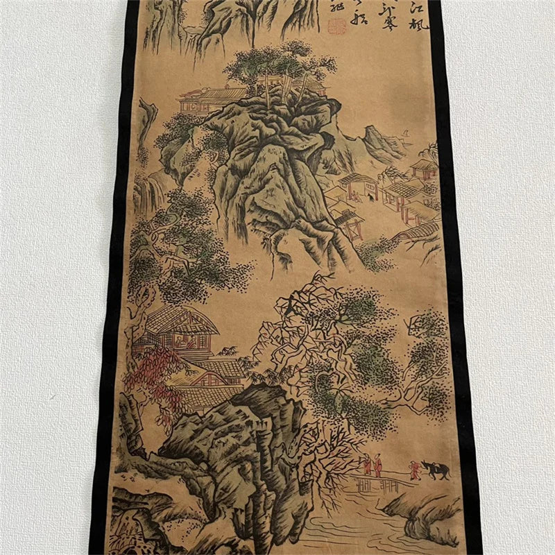 Chinese Ancient Paper Calligraphy Paintings Scrolls, Poems Famous Calligraphy landscape artists Four Map Art Decorative