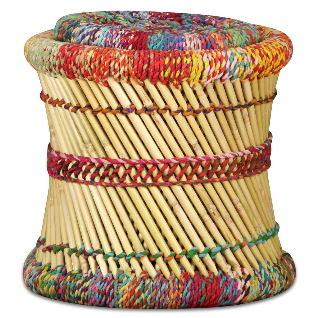 Handwoven Chindi Stool Set (2 Pieces)