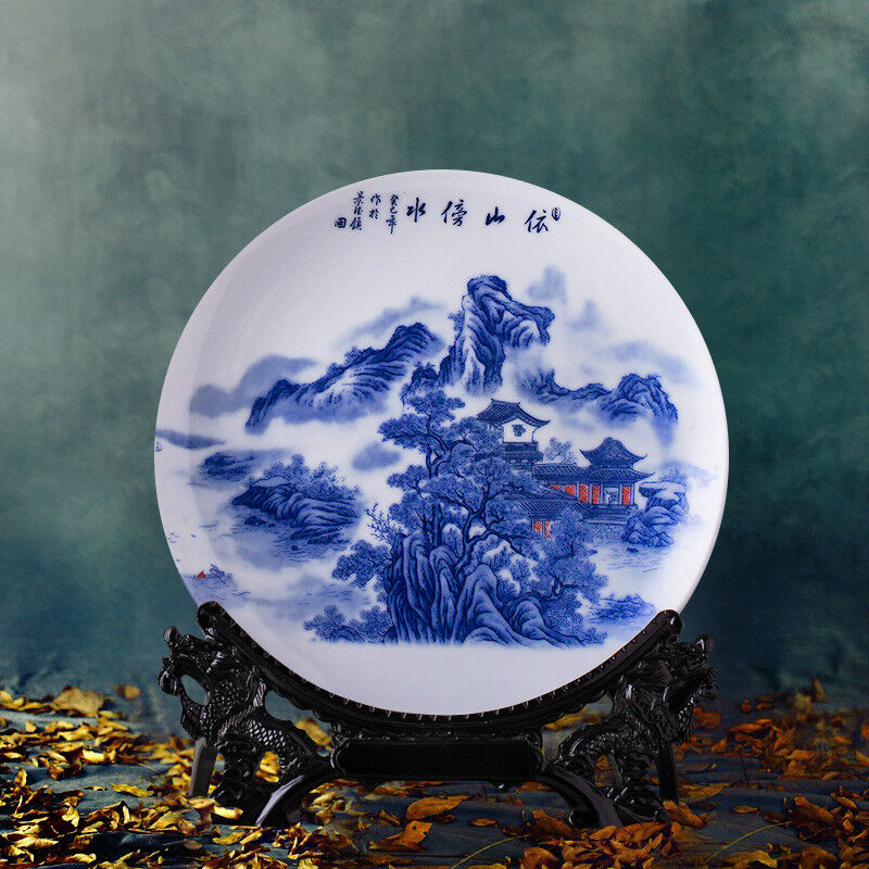 Ceramic Hanging Plate – Office & Living Room Asian Home Decor