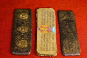Antique Tibetan Temple Scriptures Ornament – Hand-Carved Ritual Text Block