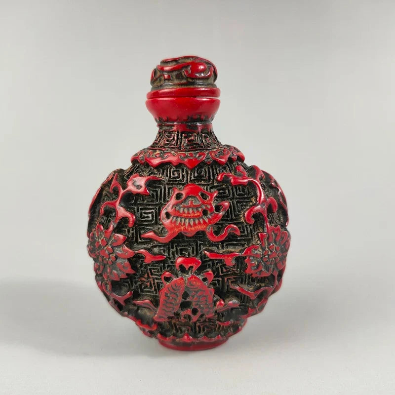 Red Resin Fish Snuff Bottle – Auspicious Asian Home Decor