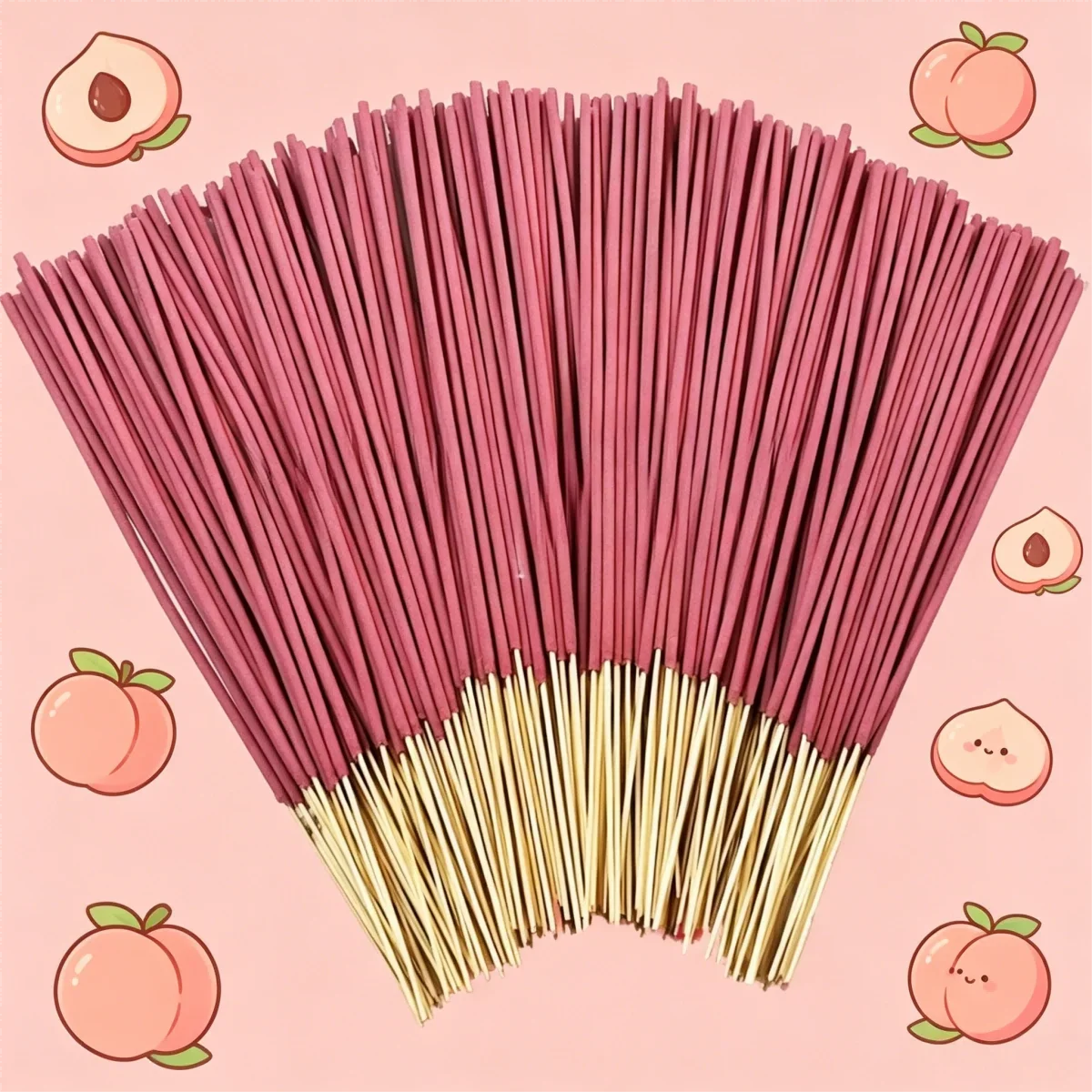 48 Pieces Natural Wooden Aromatherapy Sticks Sweet Peach Fragrance Fresh and Pleasant Scent