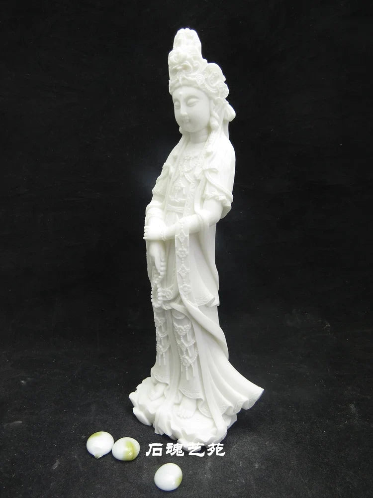26.5 CM Limited Edition - Fujian Mazu Goddess Statue Made of White Marble