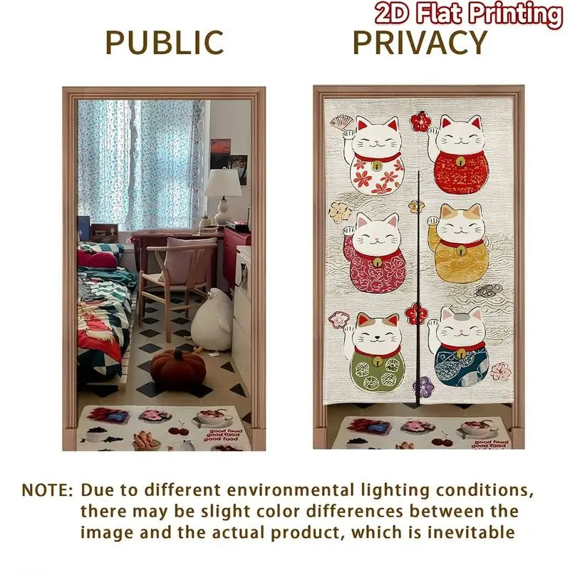 Vikama Japanese Noren Door Curtain – Fabric Privacy Screen & Room Divider