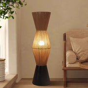Japanese Wabi-Sabi Woven Rattan Floor Lamp