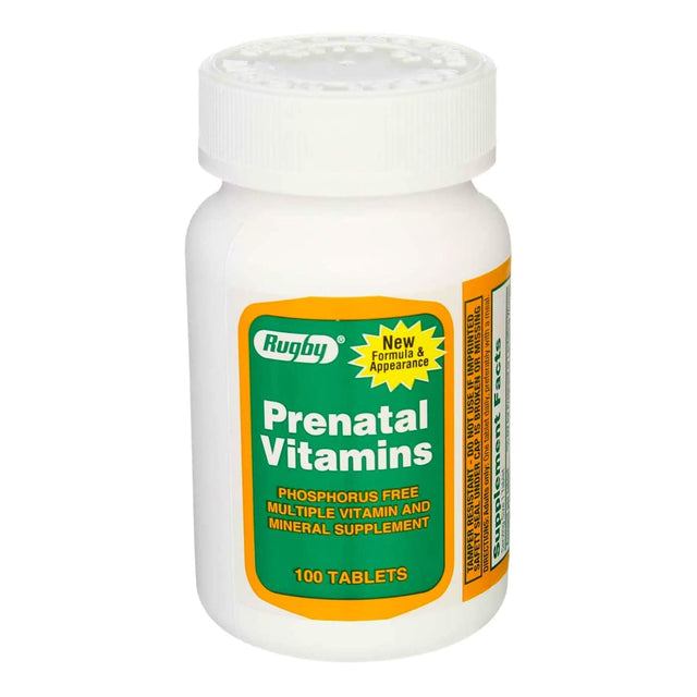Rugby Prenatal Vitamin with Iron and Folic Acid, 100 tablets