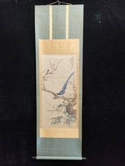 Antique Chinese Hand‑Painted Long Scroll – Bird & Flower Painting