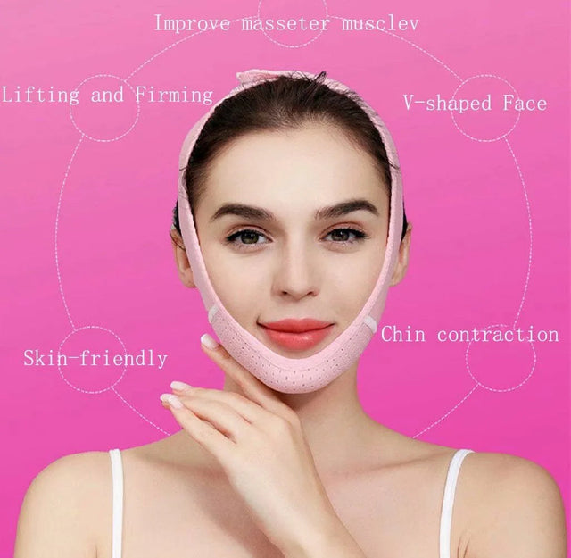 Reusable V Line Mask,V Shaped Face Mask for Sagging,Refined Jawline Support Strap,Adjustable Facial Slimming Strap,Chin up & Face Lifting Belt