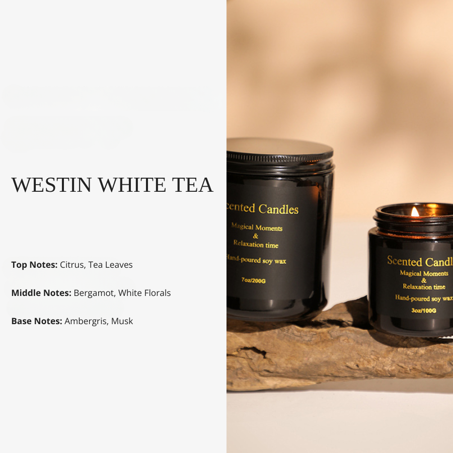 Glossy Black Glass Cups with Gold Foil Packaging Soy Wax Scented Candle, Eco-Friendly Low-Smoke Aromatherapy Home Fragrance Gift Decor