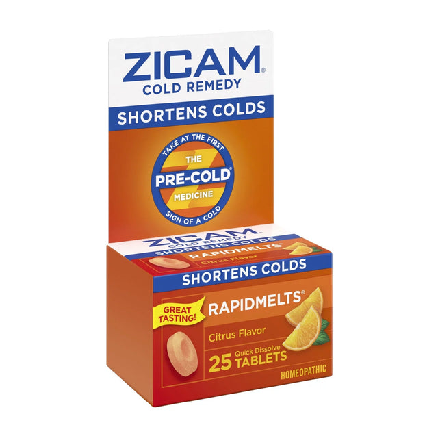 Zicam Zinc Cold Remedy RapidMelts, Quick Dissolve Tablets, Citrus, 25 ct