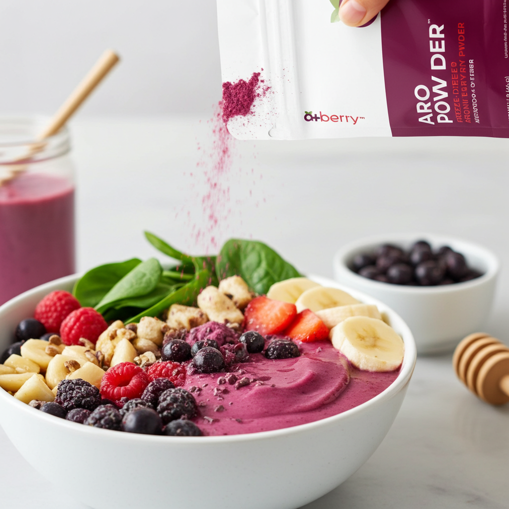 2 Pack AroPowder - Freeze Dried Aronia Berry (Chokeberry) Powder, The Ultimate Superfruit Powder