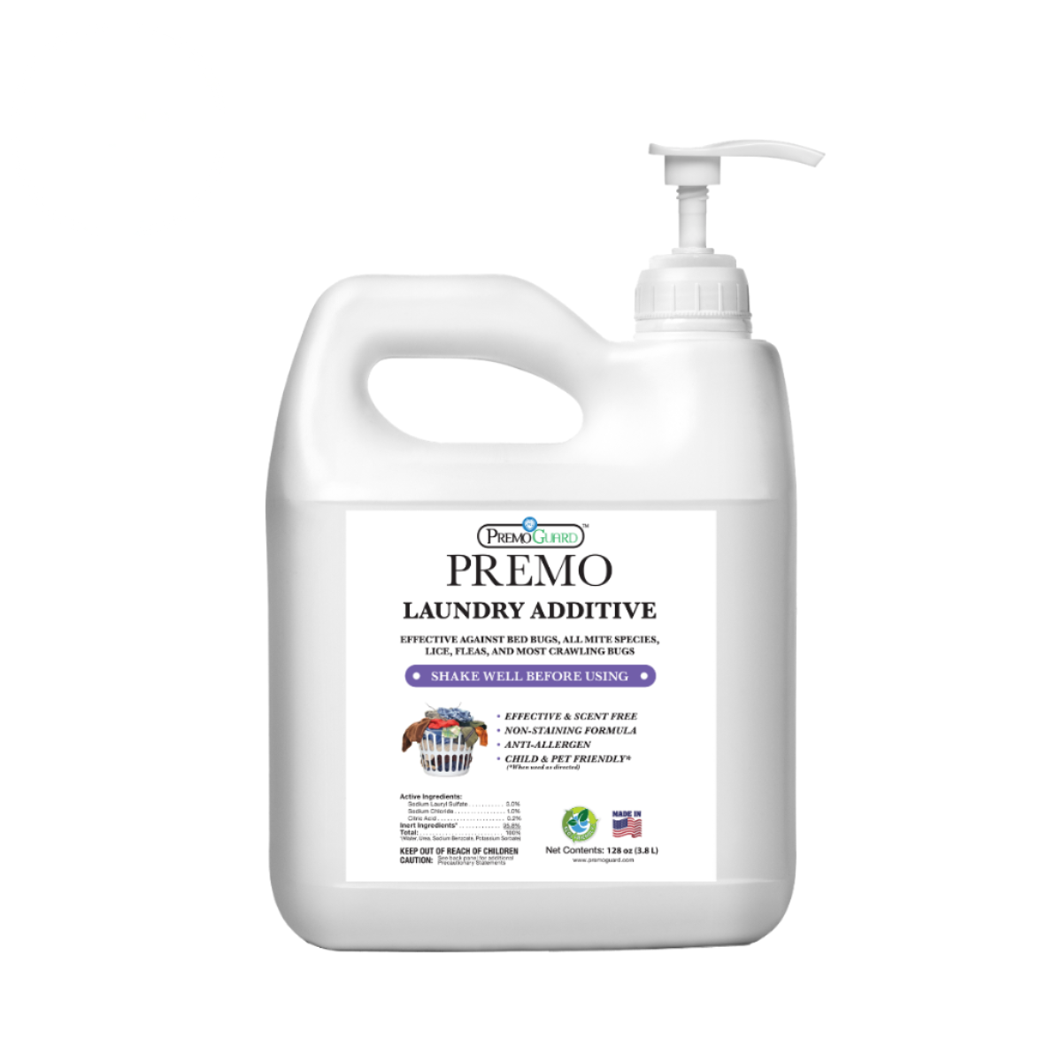 Bed Bug & Mite Laundry Additive | Non-Toxic Treatment | Premo Guard (C)