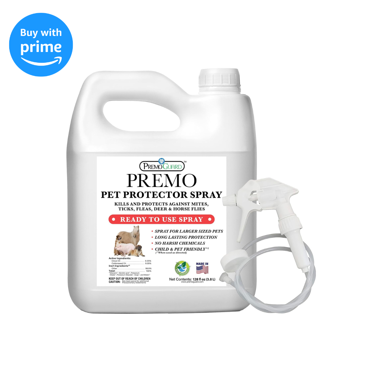 Pet Protector 128 oz - Plant Based All Natural Non-Toxic - By Premo Guard