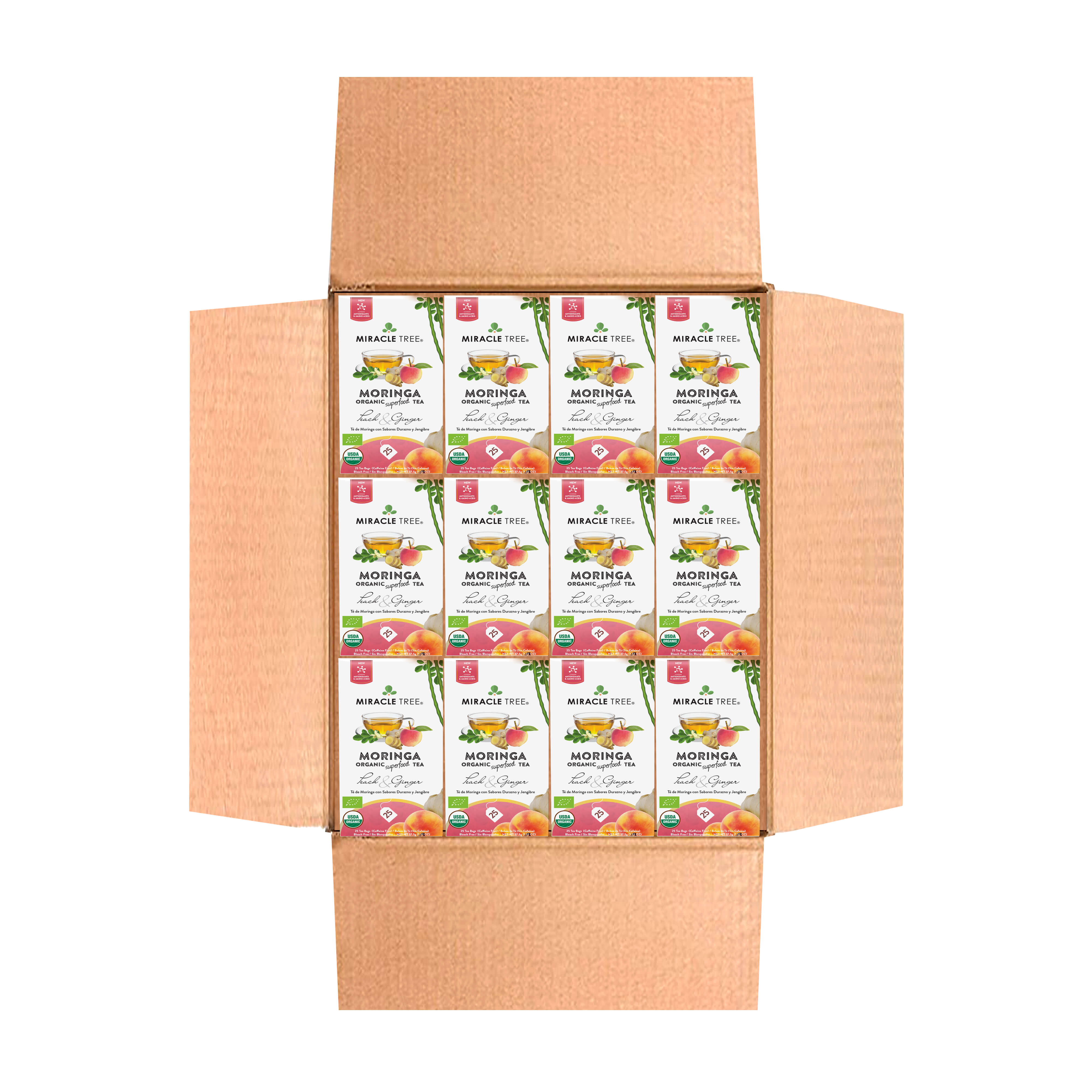Organic Moringa Tea, Peach & Ginger