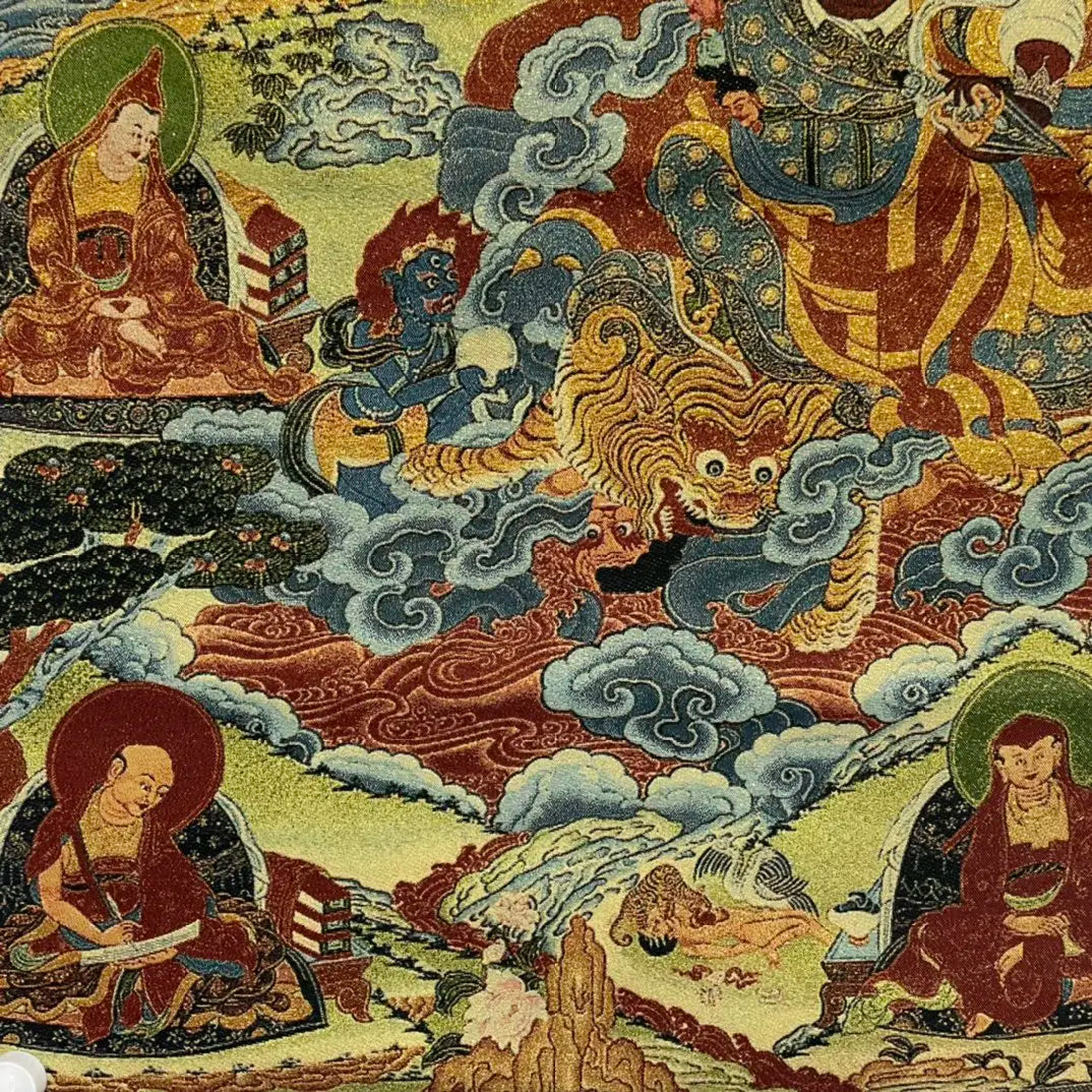 Tibetan Temple Silk Thangka – Embroidered Vajrapani Bodhisattva Hanging