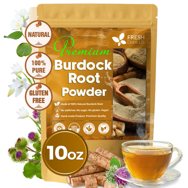 Burdock Root Powder,  Burdock Root Extract, 100% Natural & Pure from Burdock Root, Burdock Root Herbal Tea, No Additives, No Caffeine, Vegan