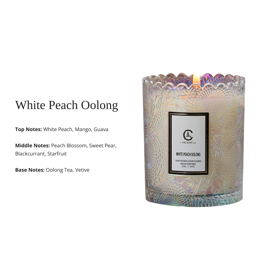 Embossed Floral Relief Scented Candle Cup Ornaments, Soy Wax Scented Candle in Decorative Gift Glass, Fragrance Candle for Home Ambience, Aromatherapy-Inspired Wholesale Décor Candle
