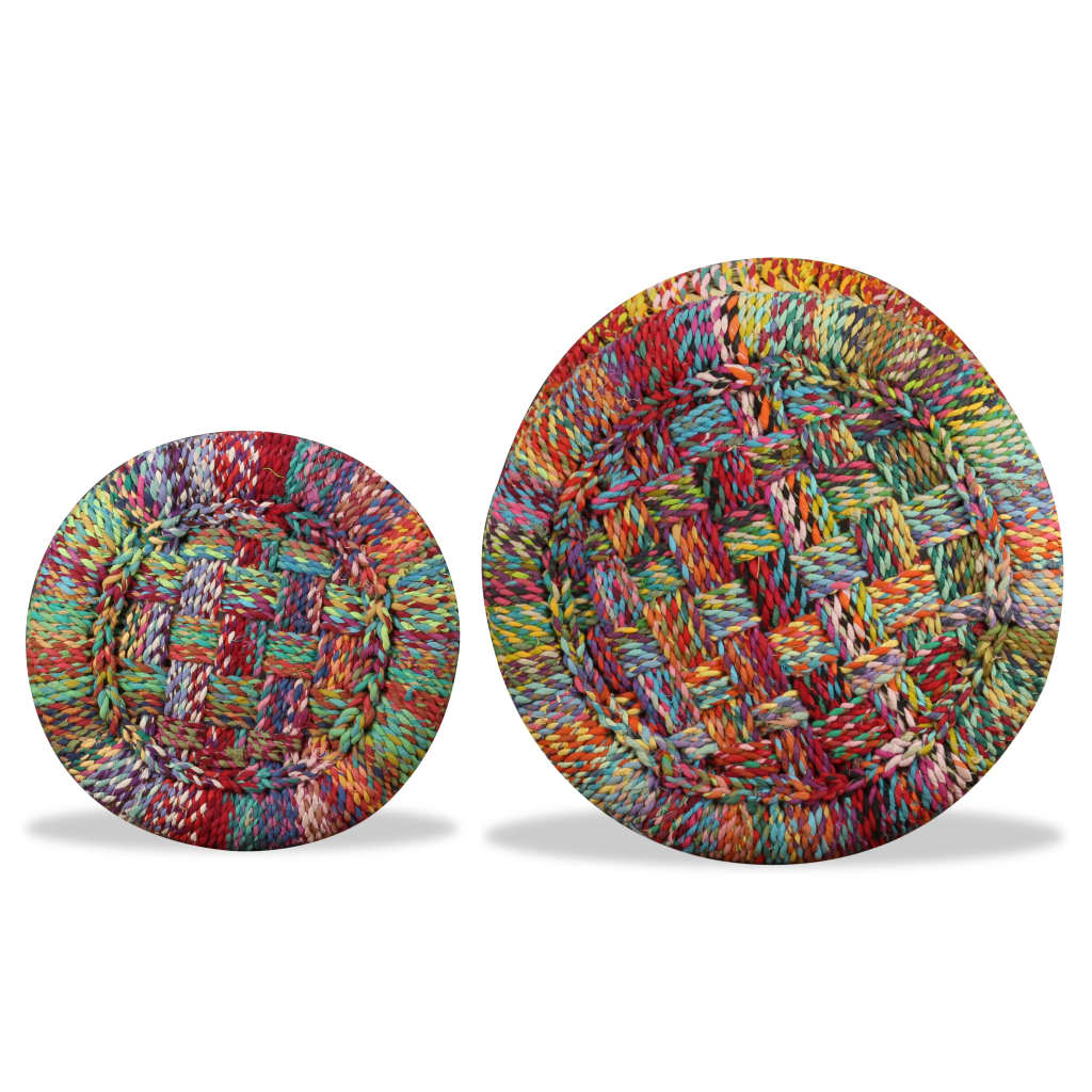 Handwoven Chindi Stool Set (2 Pieces)