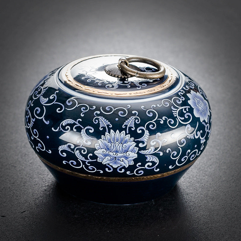 Blue & White Porcelain Tea Caddy – Sealed Ceramic Tea Storage Jar (Multiple Designs)