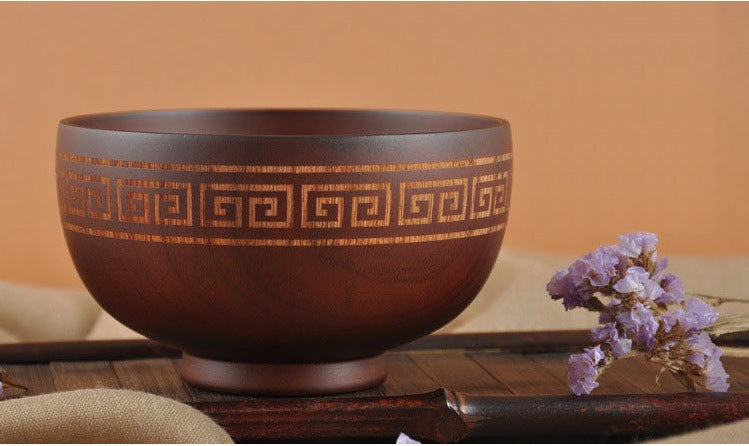 Central Mongolian Hand-Crafted Wooden Bowl