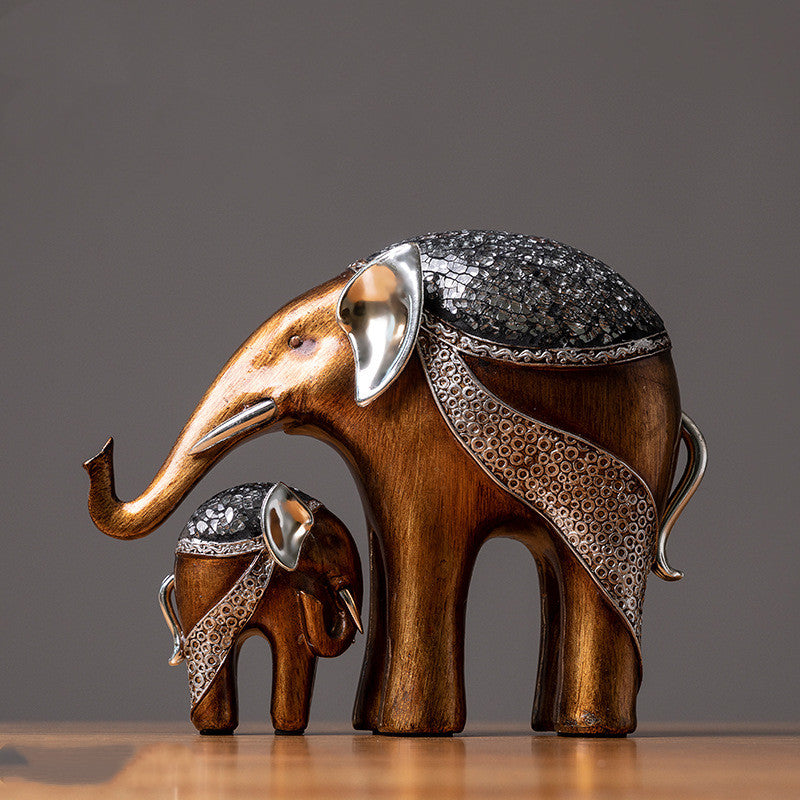 Resin Elephant Sculpture – Living Room & Cabinet Asian Home Decor