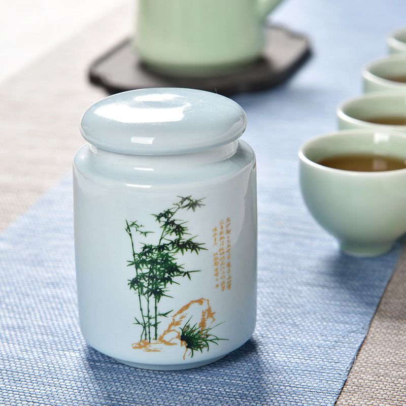 Blue and White Porcelain White Porcelain Tea Caddy