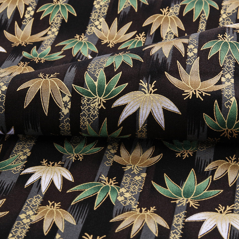 Japanese Kimono Fabric Black Print Cotton DIY Fabric for Sewing or Patchwork Material