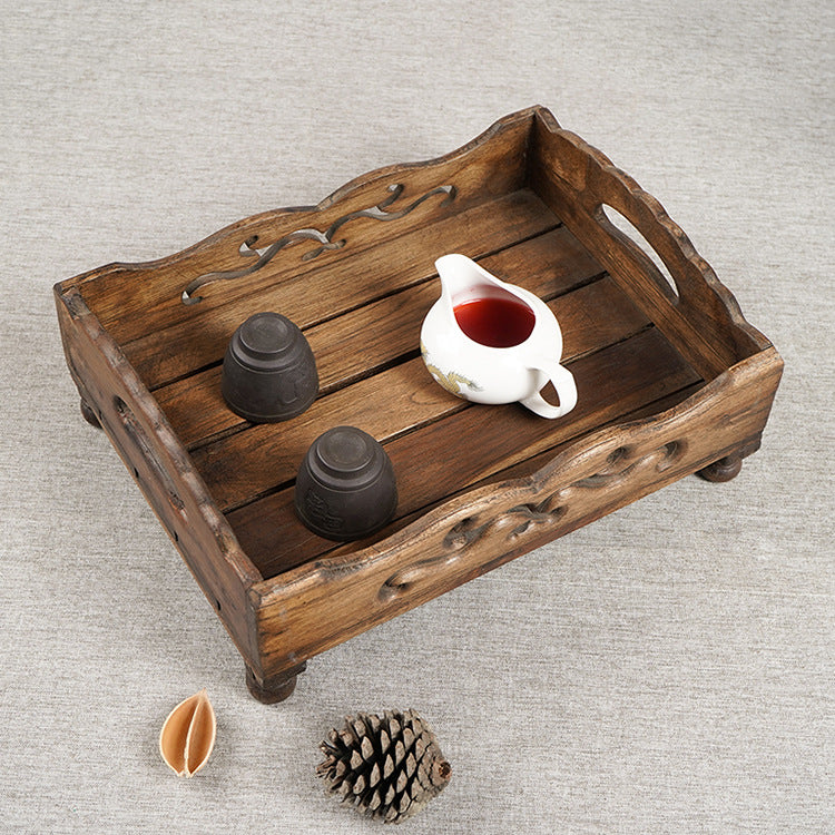 Thai Solid Wood Fruit Tray – Retro Tea Table Asian Home Decor