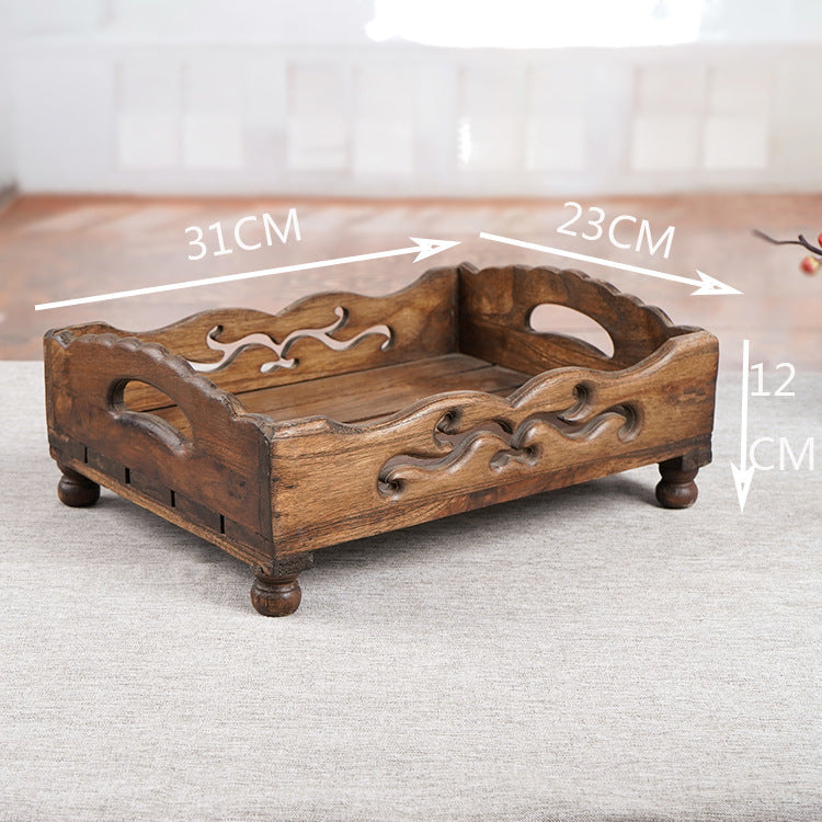 Thai Solid Wood Fruit Tray – Retro Tea Table Asian Home Decor