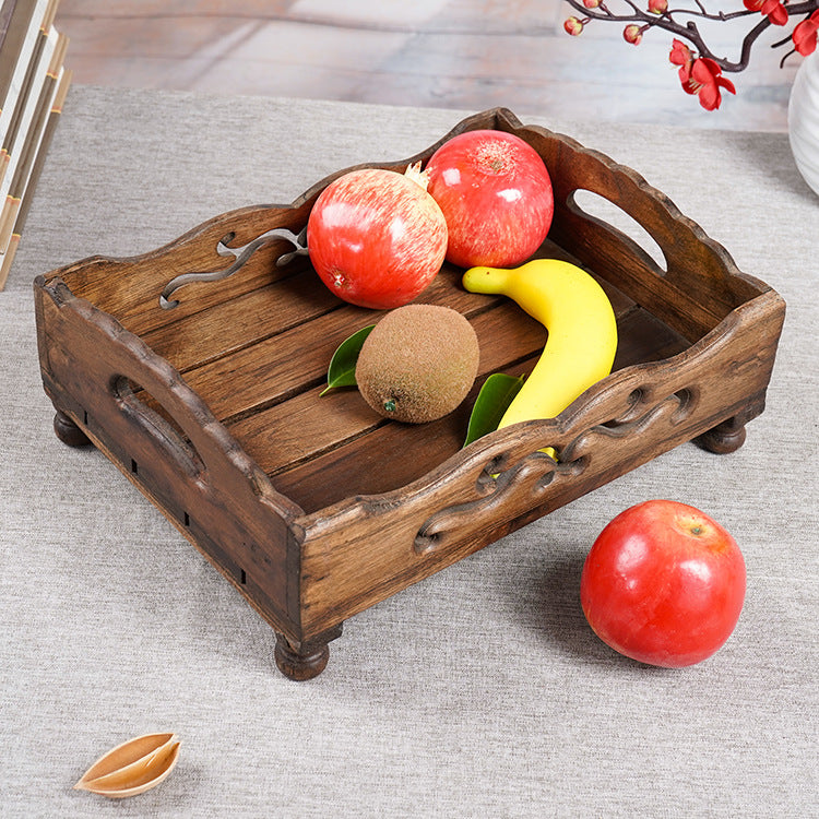 Thai Solid Wood Fruit Tray – Retro Tea Table Asian Home Decor
