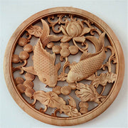 The Eternal Lattice: Carved Wood Ancestral Wall Hanging