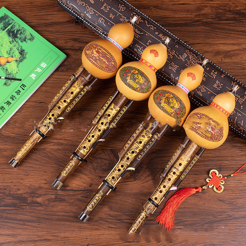 Natural Purple Bamboo Gourd Musical Instrument C-adjusted and B-adjusted