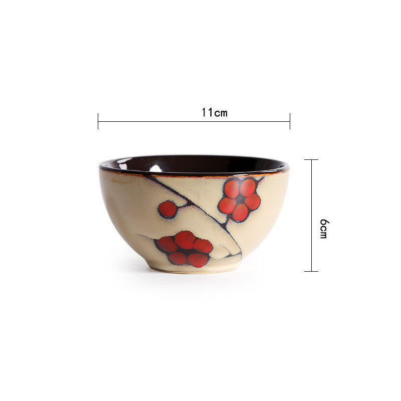 Japanese Floral Ceramic Tableware – Kiln-Glazed Bowls & Serving Plates