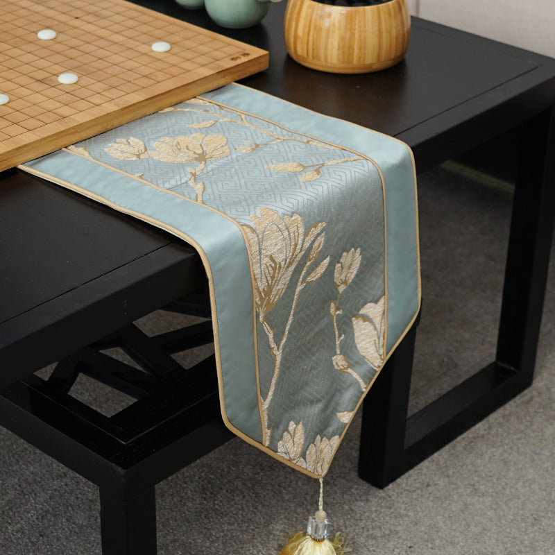 Elegant Chinese-Style Cotton Table Runner