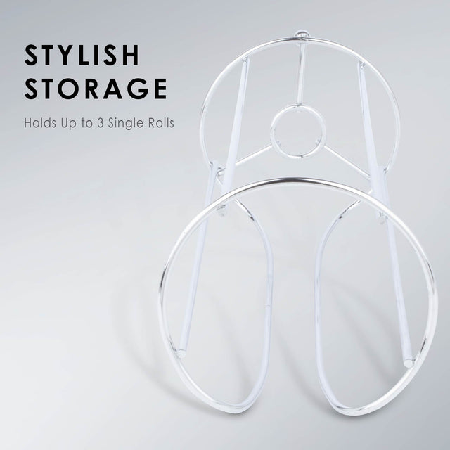 Freestanding Toilet Paper Holder for Standard Rolls (Chrome Finish)