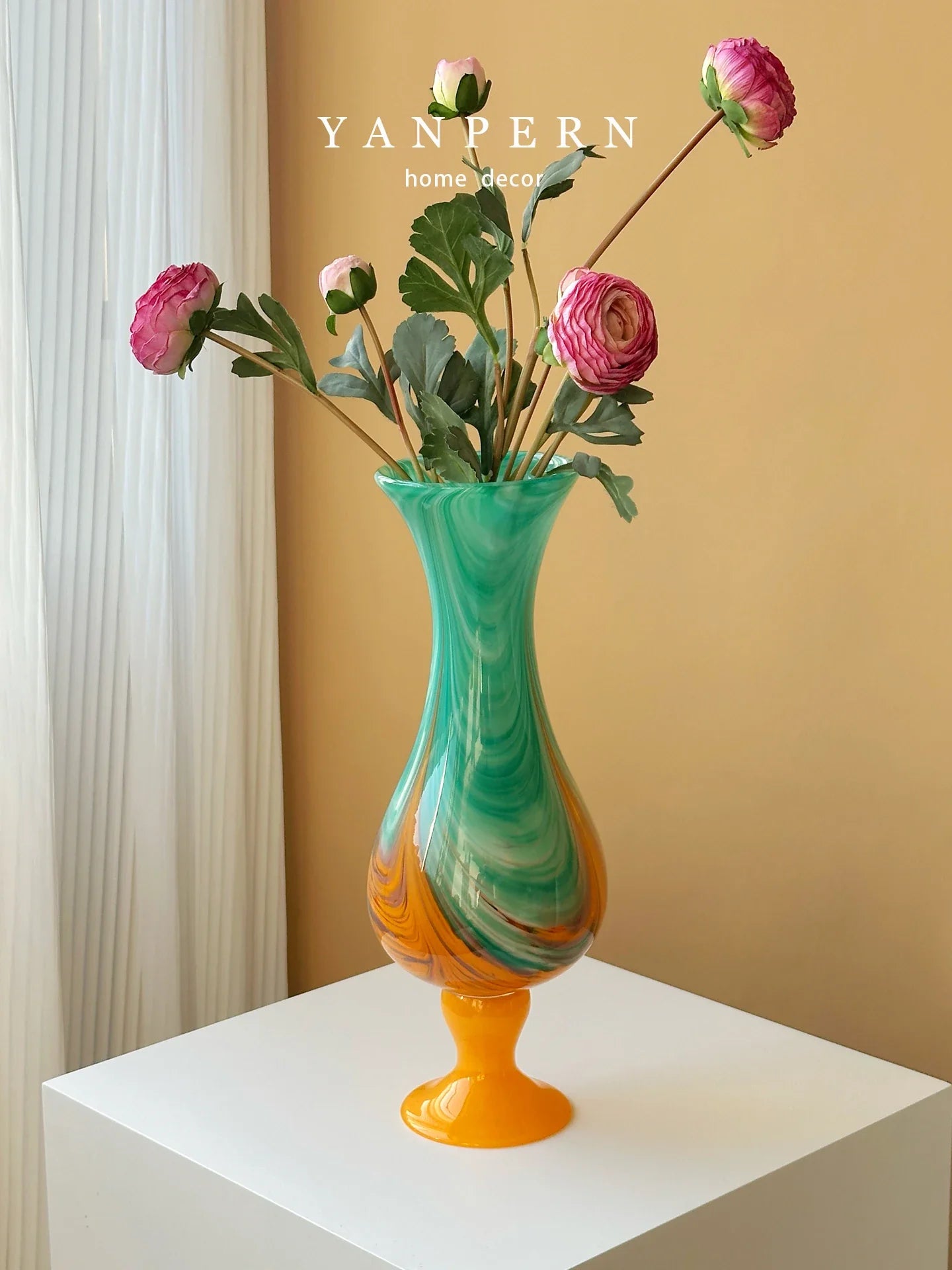 Luxury New Chinese Style Retro Glass Vase