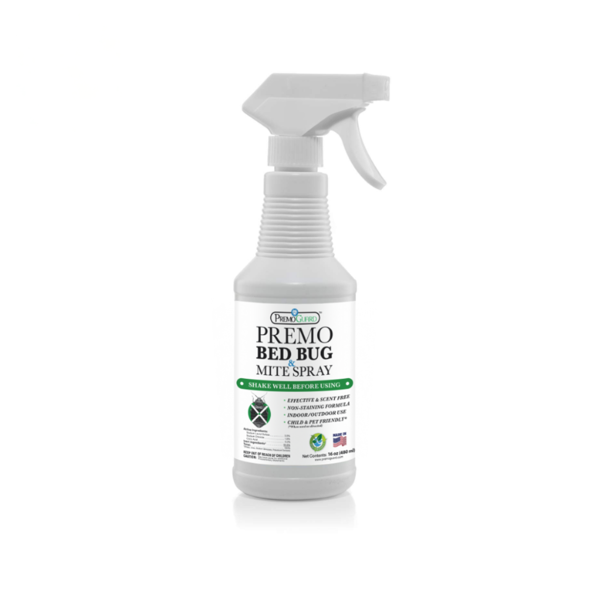 Bed Bug & Mite Killer Spray | Natural & Non-Toxic | Premo Guard (C)