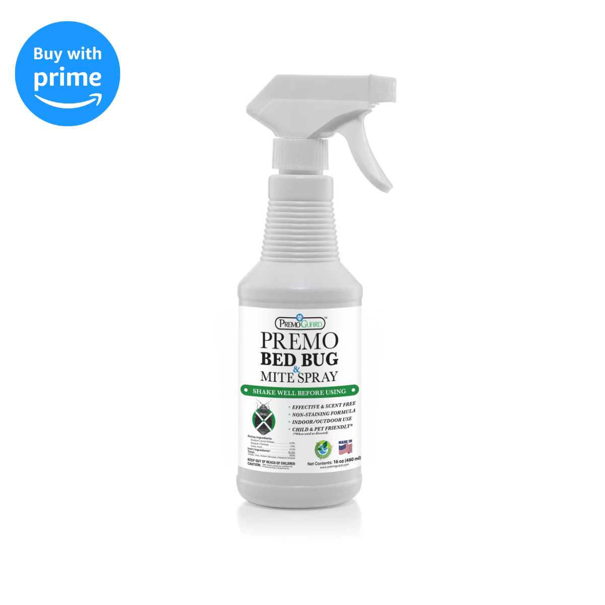Bed Bug & Mite Killer - All Natural Non-Toxic - By Premo Guard