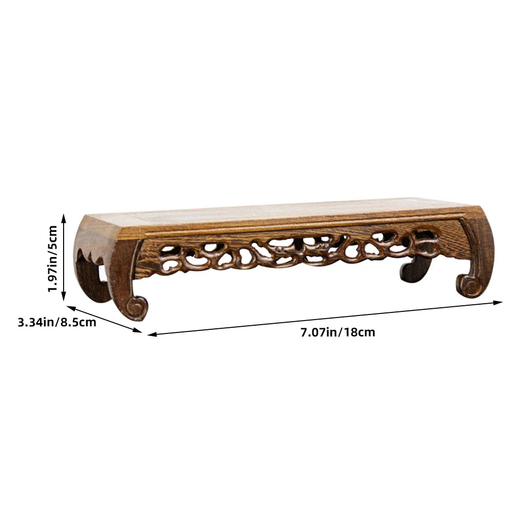 Rectangular Chinese Wood Base Display Stand for Carved Vase, Teapot, Bonsai
