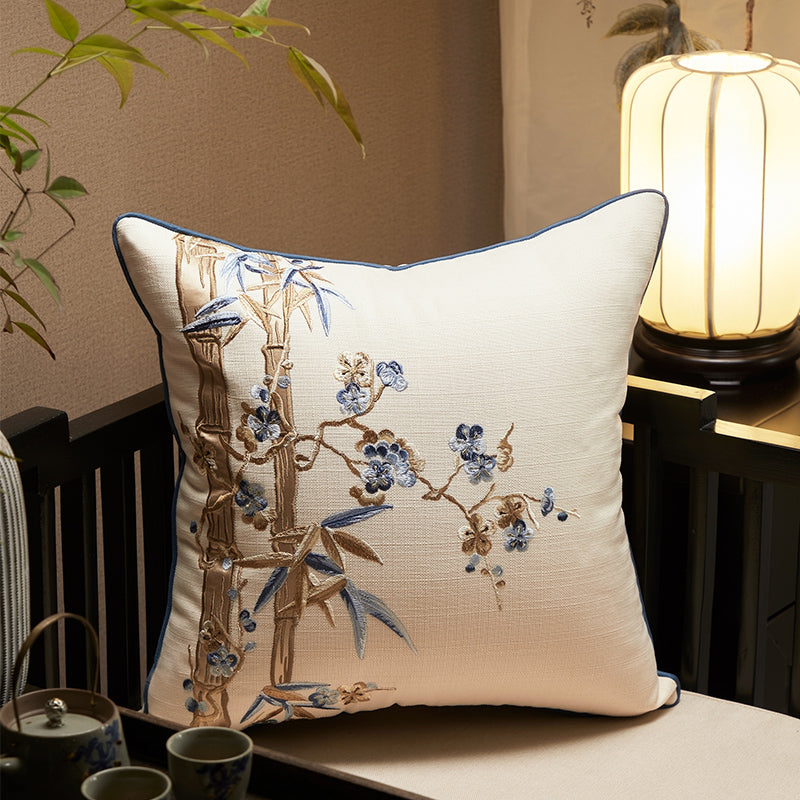 Beautiful Chinese Design Cotton Linen Pillowcase
