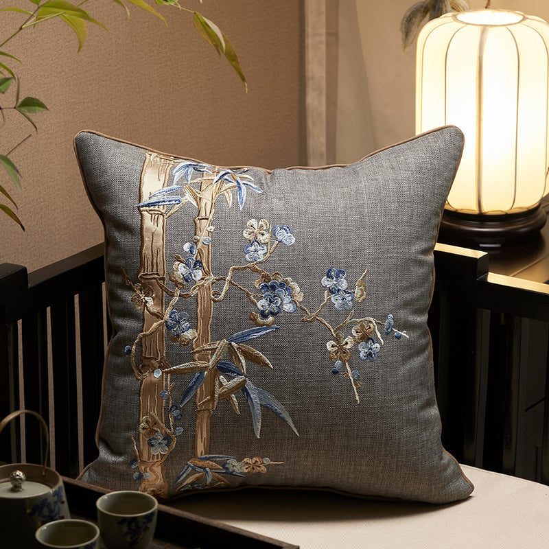 Beautiful Chinese Design Cotton Linen Pillowcase