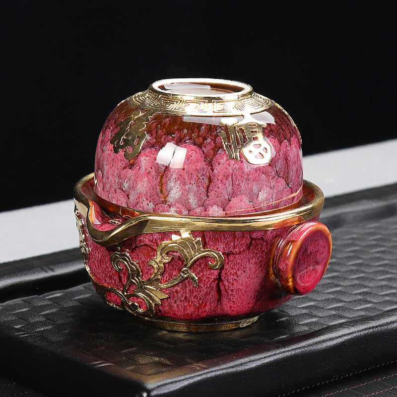 Japanese-Style Porcelain Kungfu Travel Tea Set – Portable Teapot & Cups