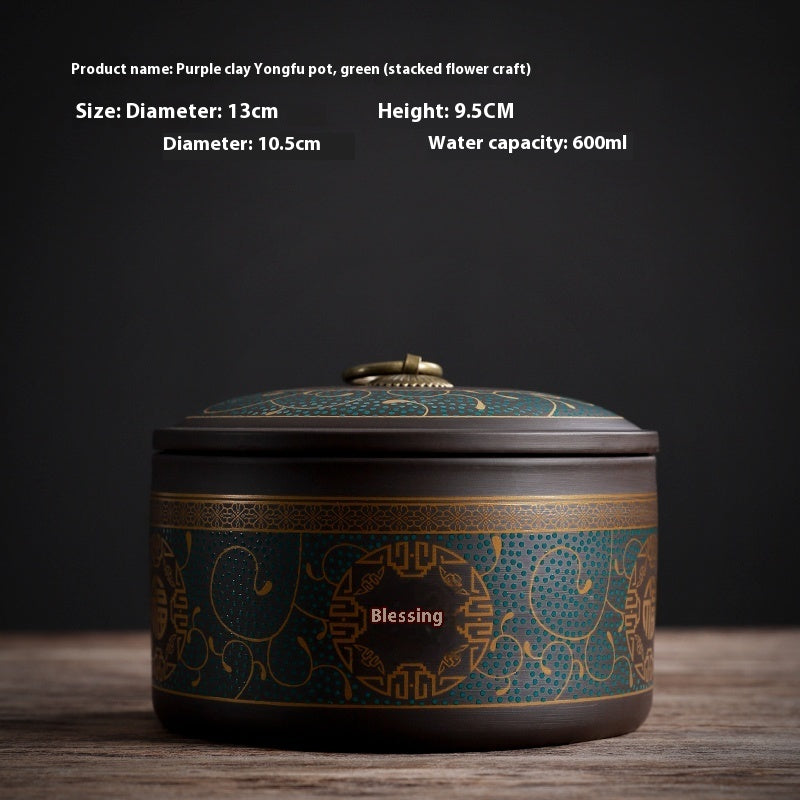 Purple Sand Ceramic Tea Caddy