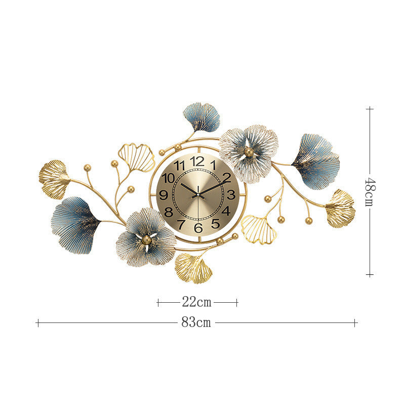 The Golden Grove: Ginkgo Leaf Silent Wall Clock