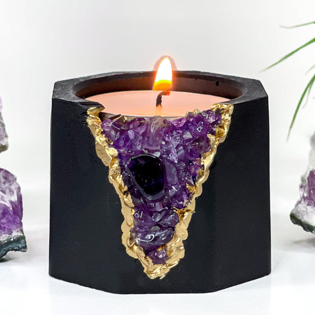 AMETHYST CANDLE HOLDER | DARK