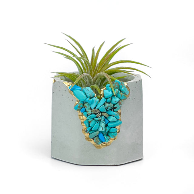 TURQUOISE GEODE PLANTER (synthetic)