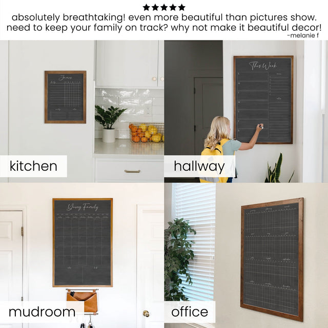 Framed Yearly Whiteboard Calendar | Vertical Pennington