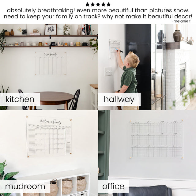 Acrylic Yearly Calendar | Horizontal Pennington