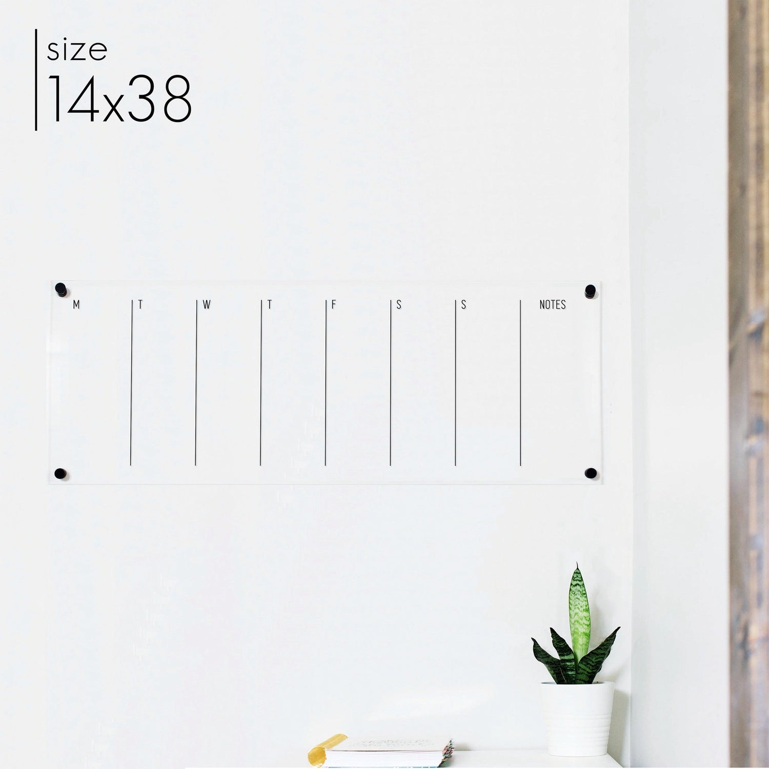 Slim Weekly Acrylic Calendar + 1 Section | Horizontal Multi-style